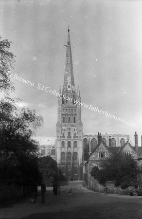 TOWER & SPIRE FROM S. SHOWING DEAN'S HOUSE ON RIGHT